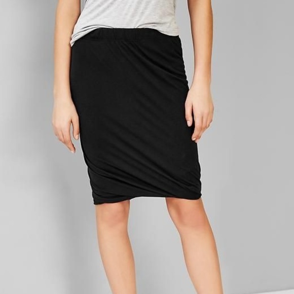 GAP Dresses & Skirts - Gap Black Jersey Twist Hem Pencil Skirt
